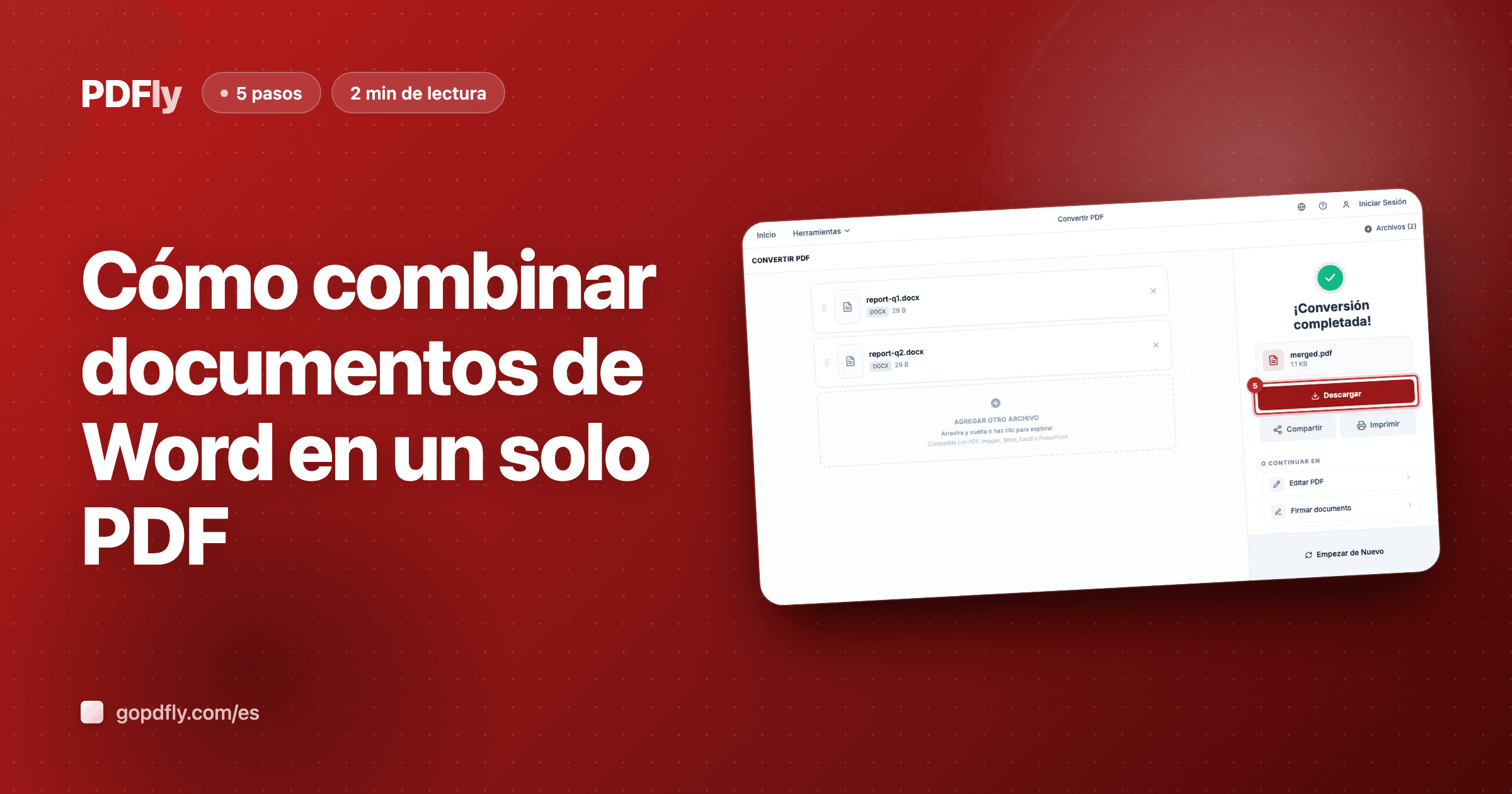 Cómo combinar documentos de Word en un solo PDF