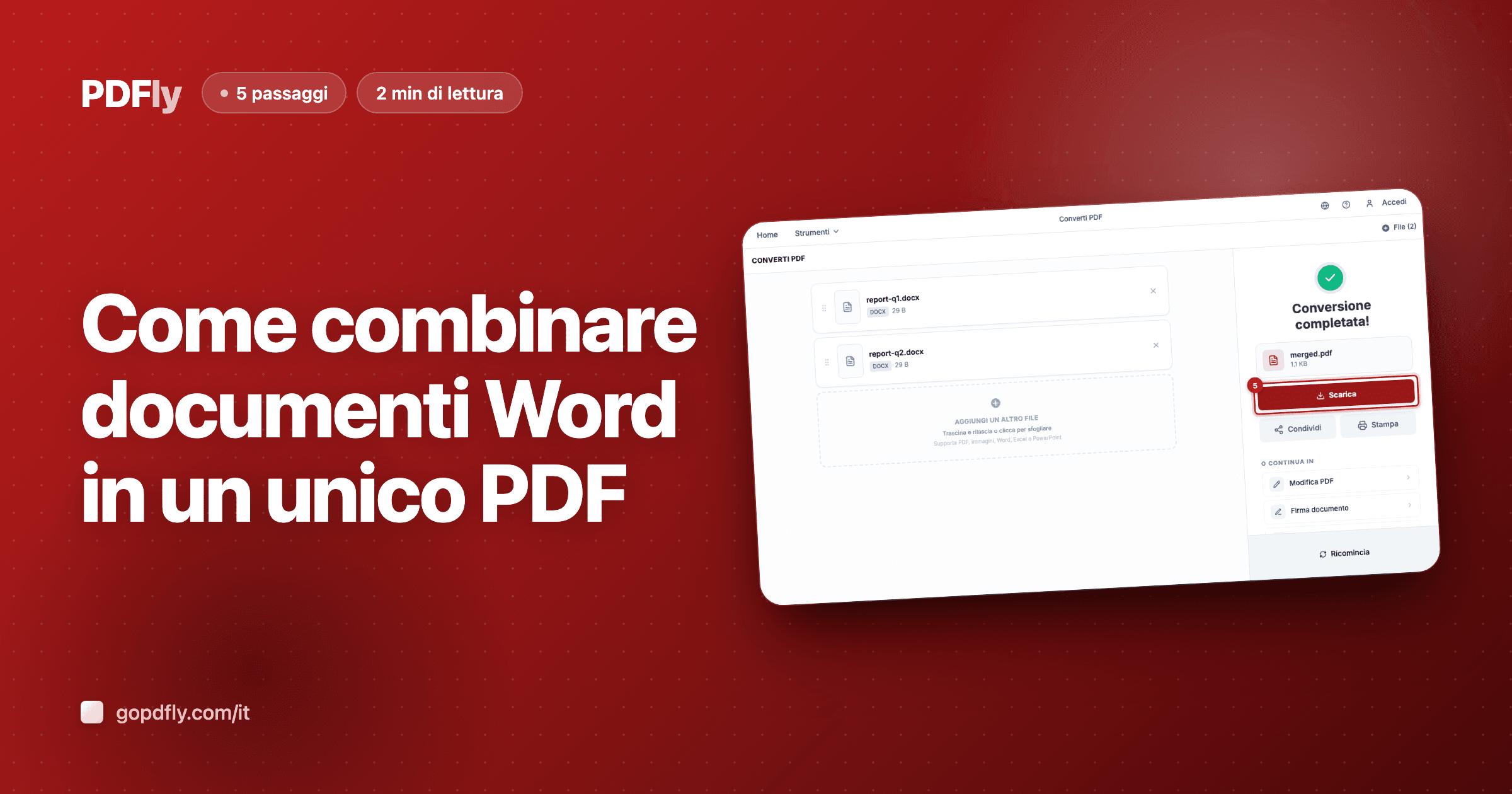 Come unire documenti Word in un unico PDF