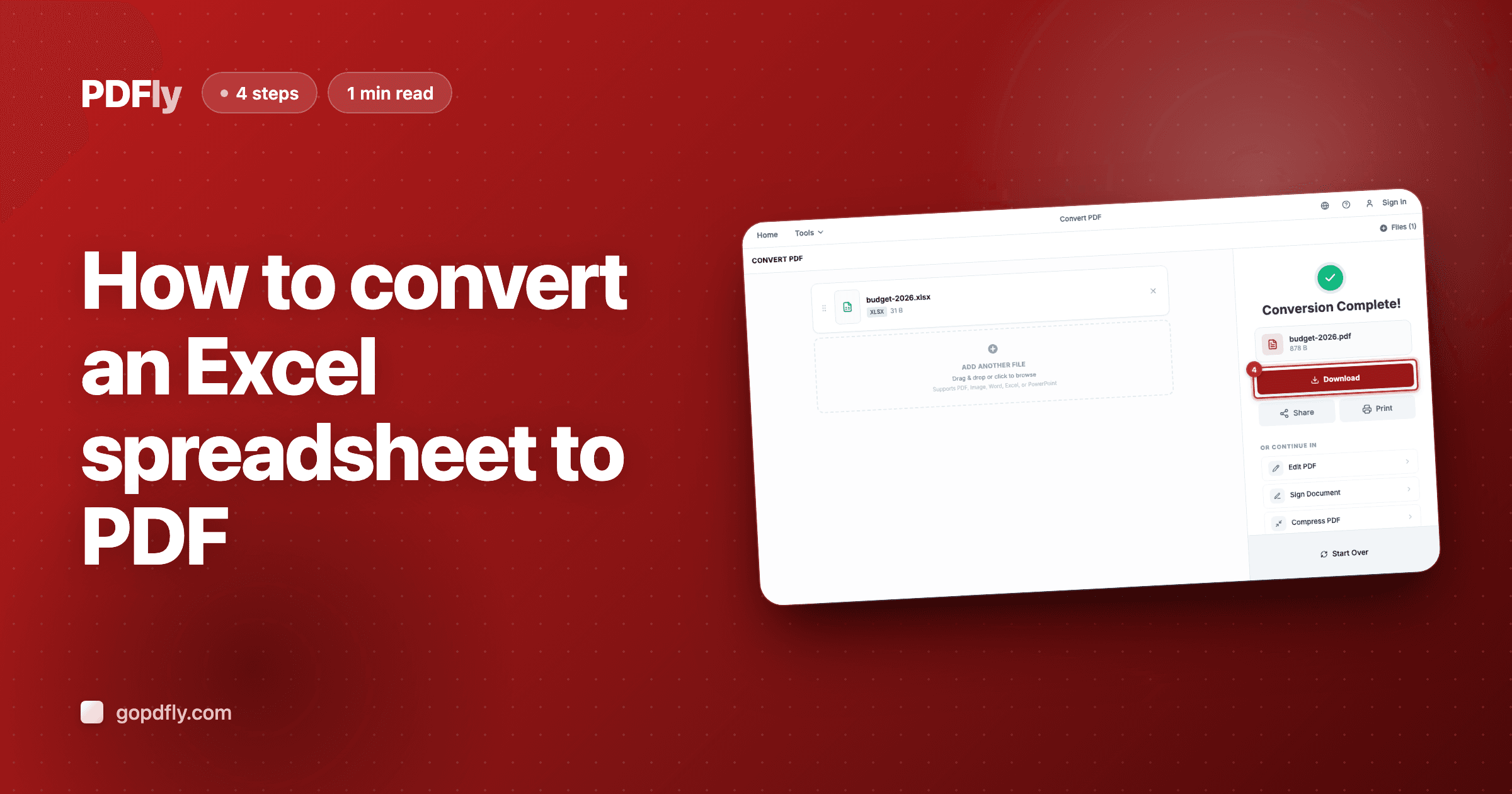 How to convert an Excel spreadsheet to PDF