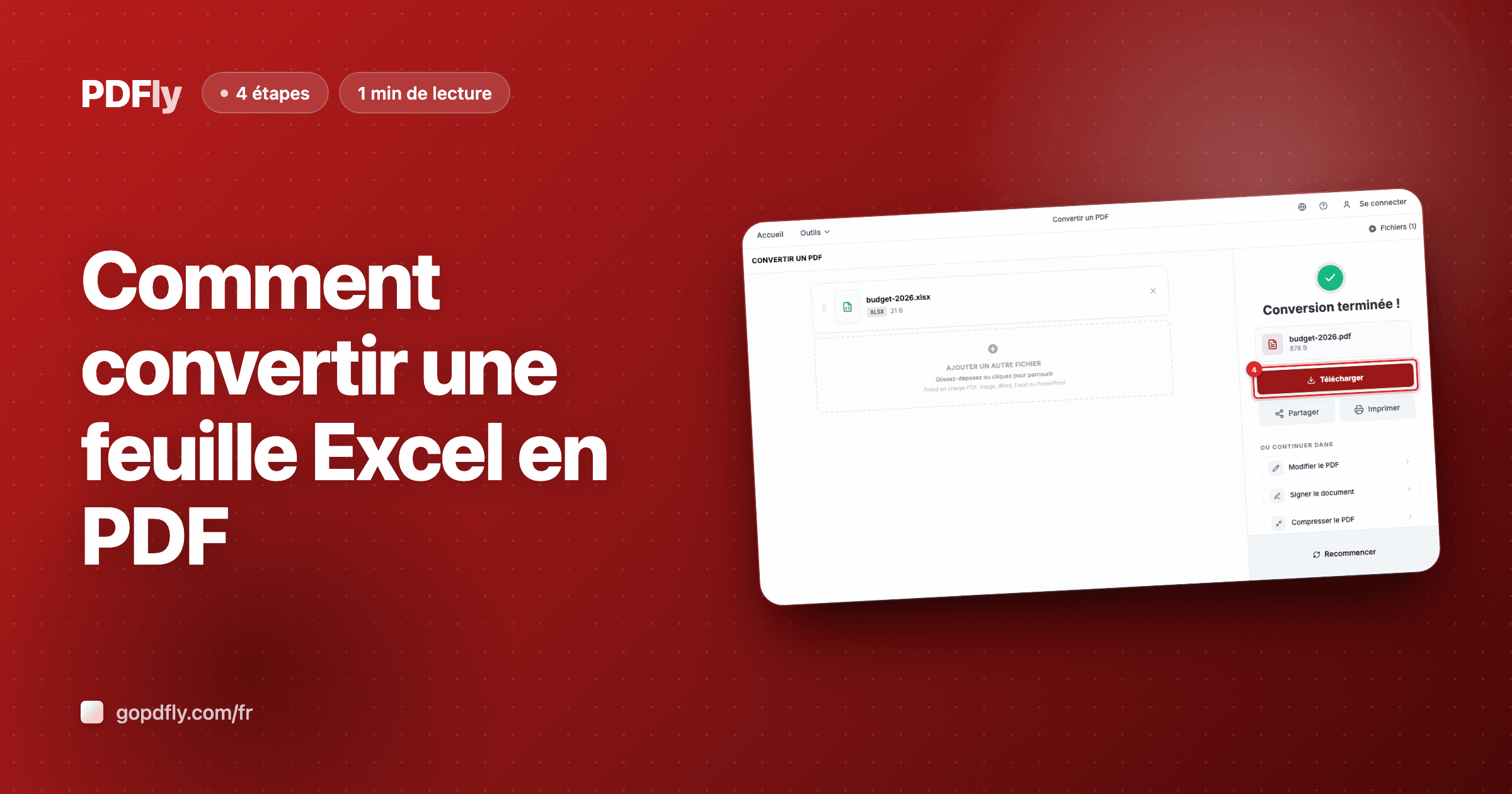 Comment convertir une feuille Excel en PDF