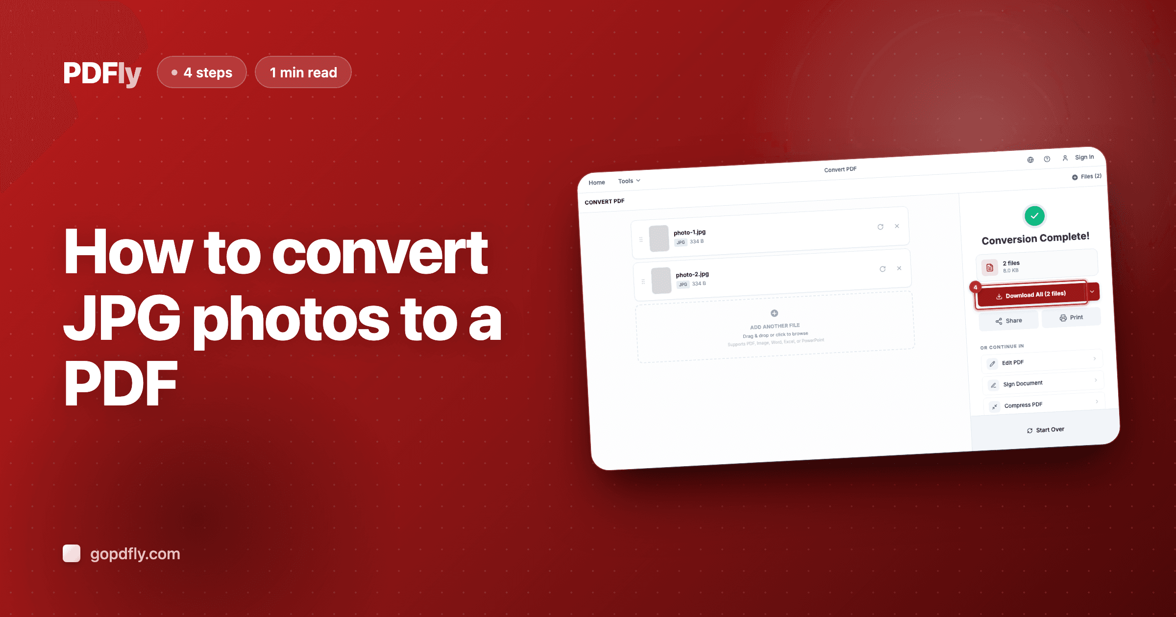 How to convert JPG photos to a PDF