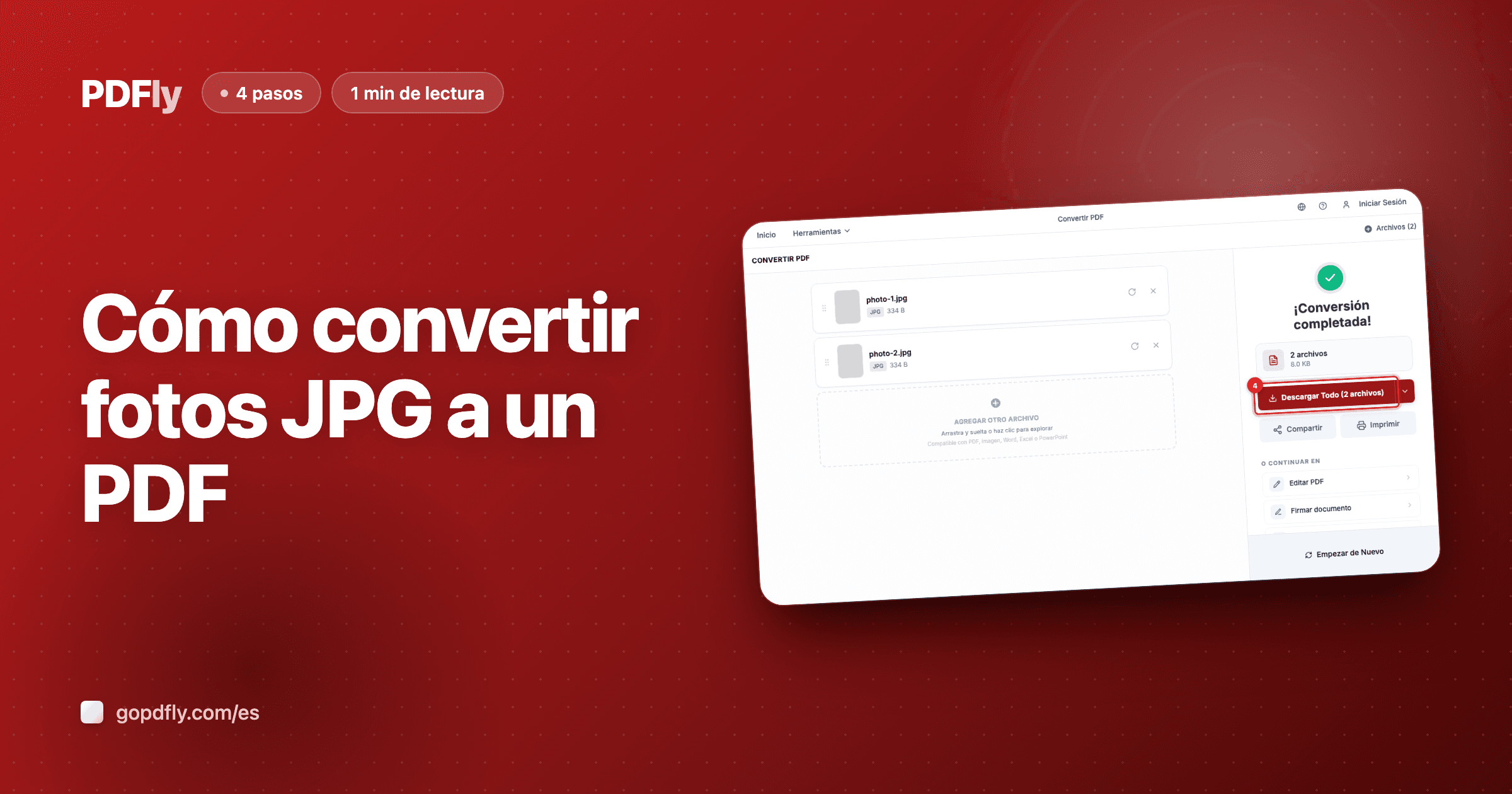 Cómo convertir fotos JPG a un PDF
