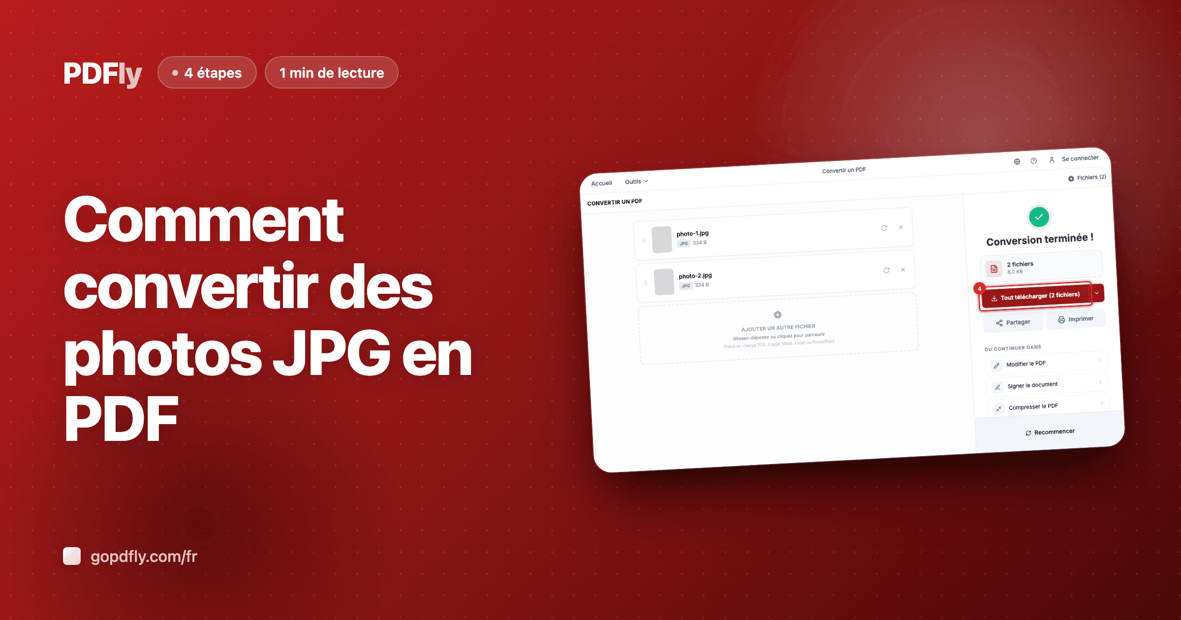 Comment convertir des photos JPG en PDF