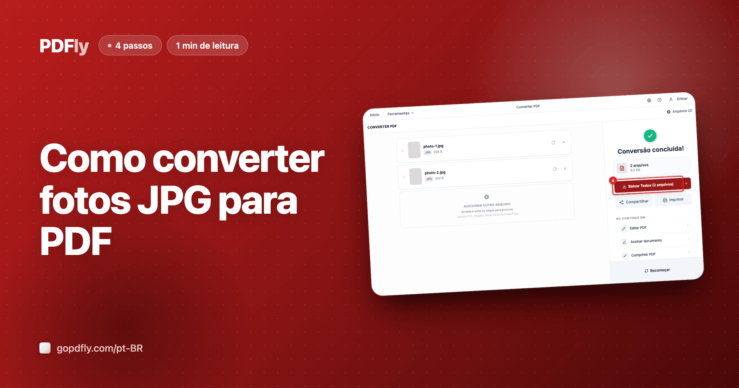 Como converter fotos JPG para PDF