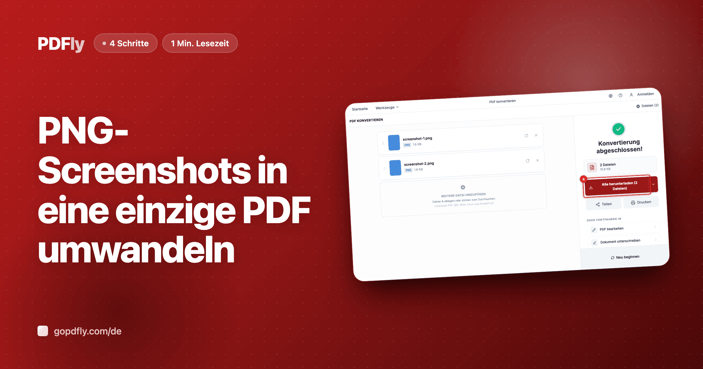 PNG-Screenshots in eine einzige PDF umwandeln
