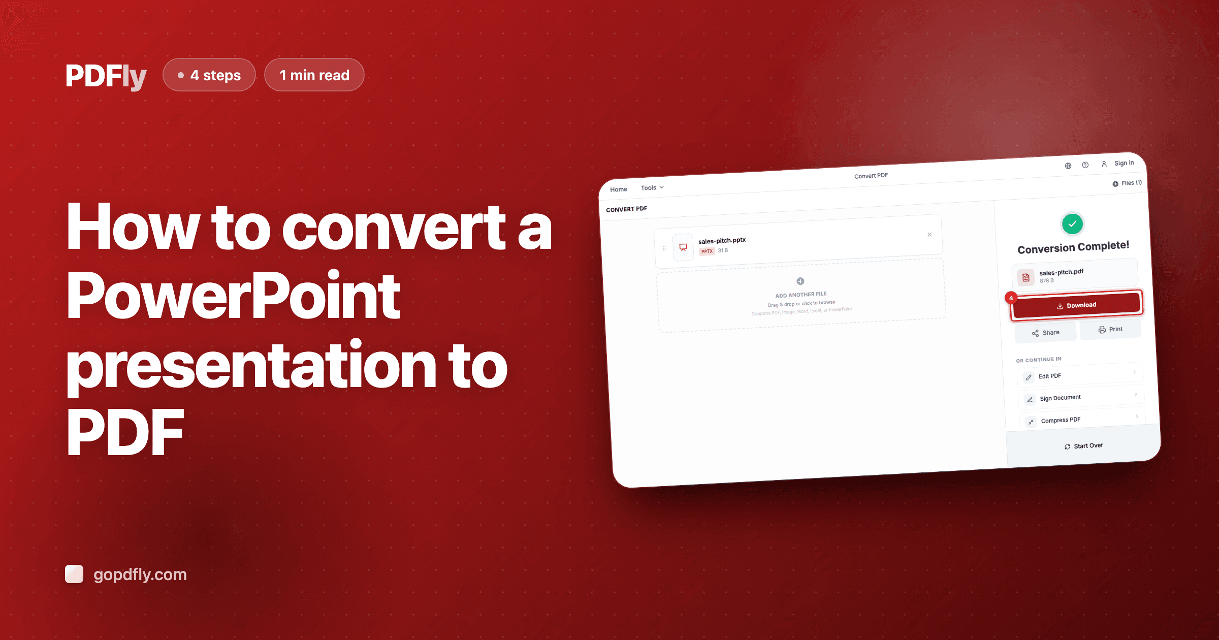 How to convert a PowerPoint presentation to PDF