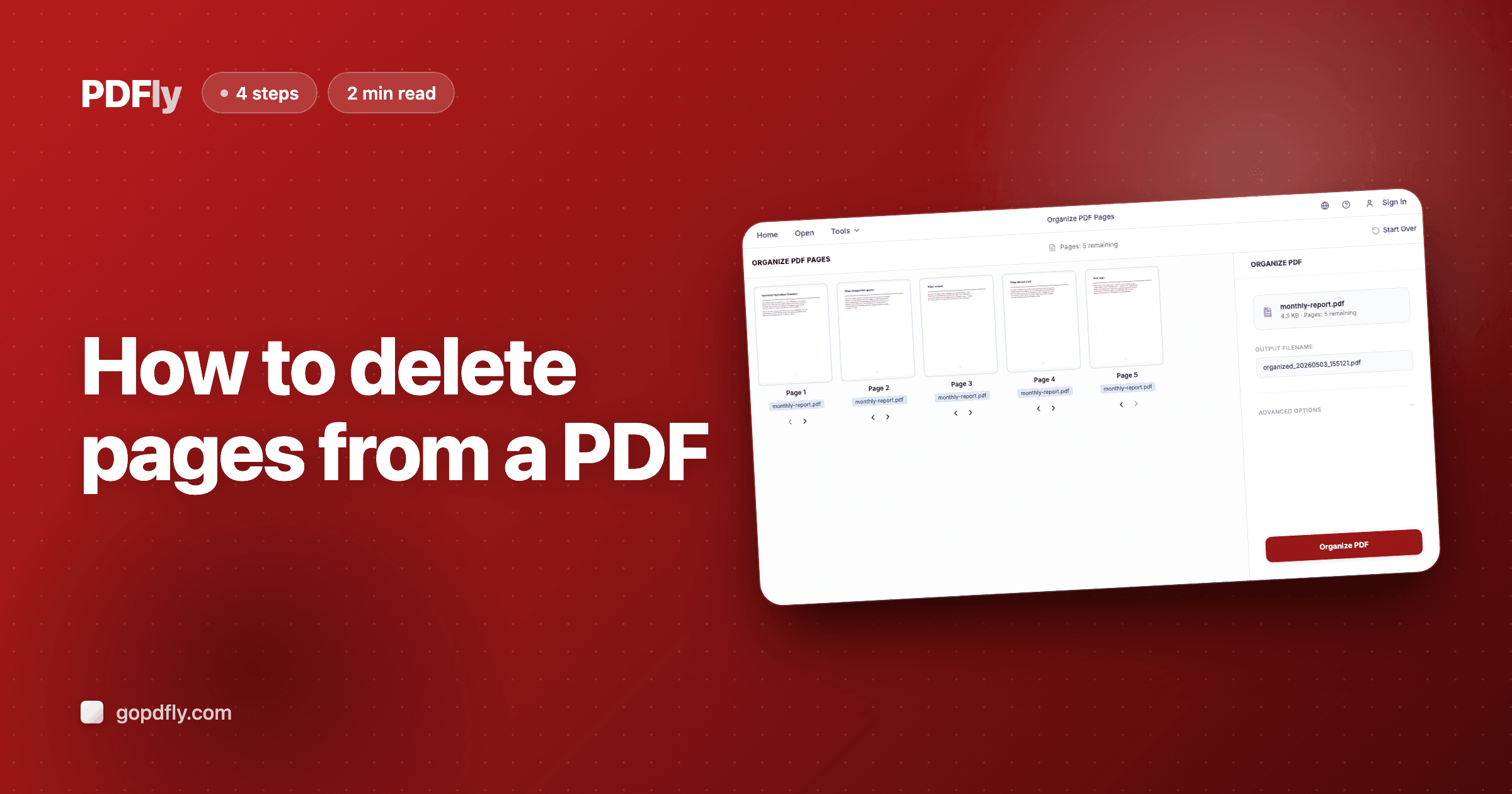 How to delete pages from a PDF