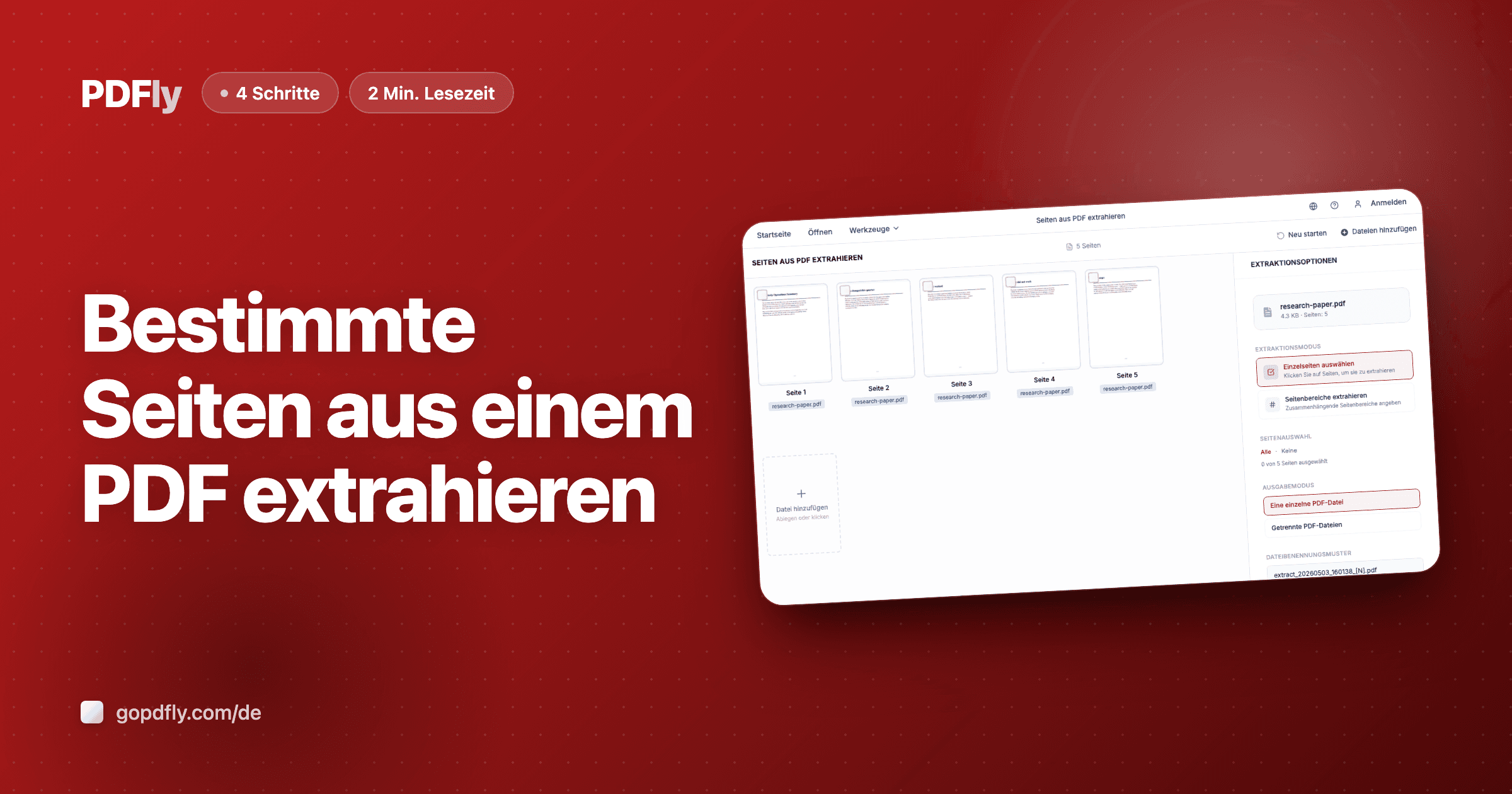 Bestimmte Seiten aus einem PDF extrahieren