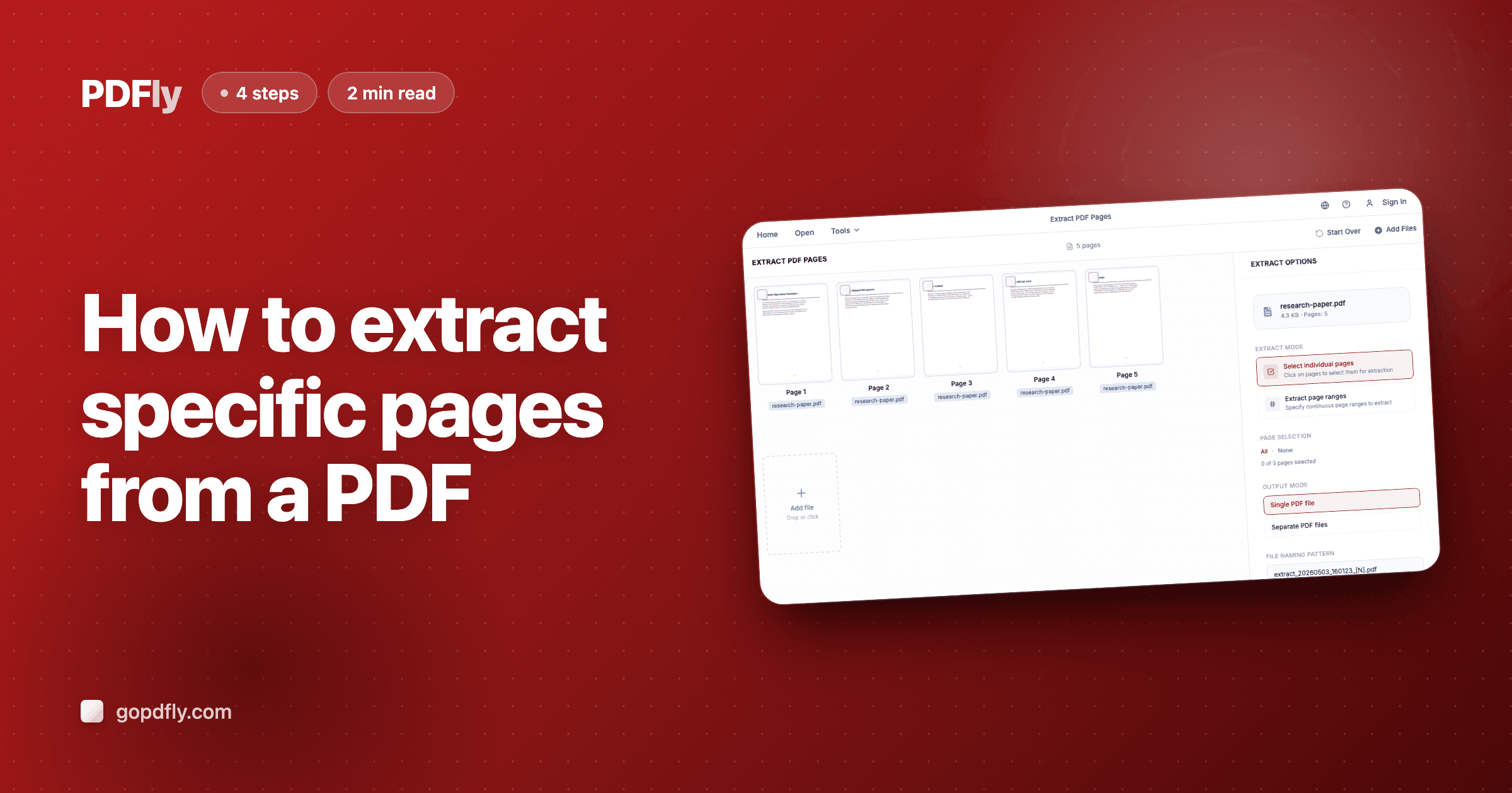 How to extract specific pages from a PDF
