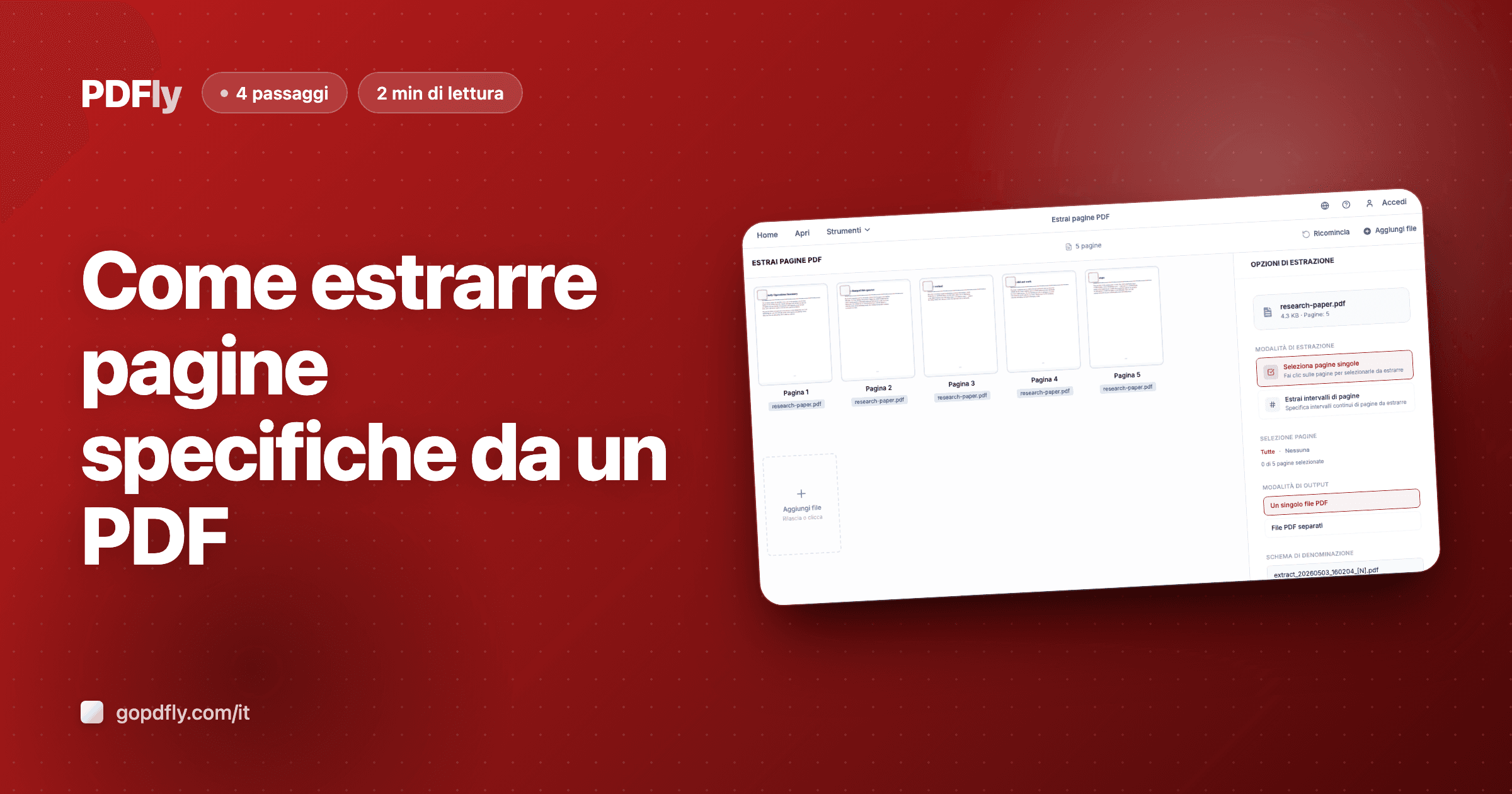 Come estrarre pagine specifiche da un PDF