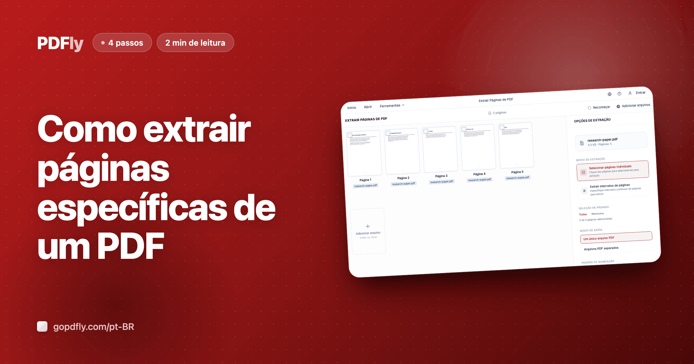 Como extrair páginas específicas de um PDF