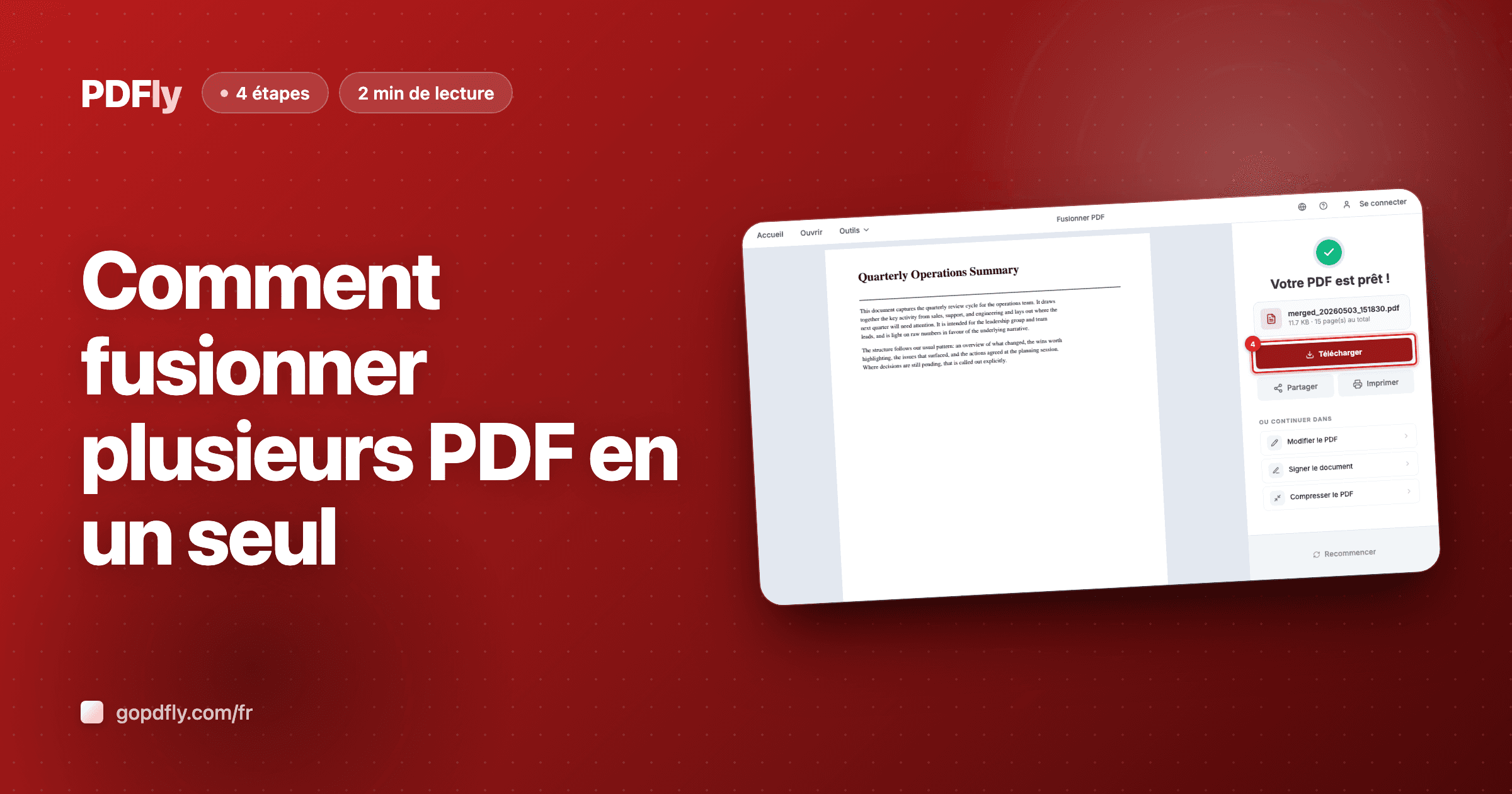 Comment fusionner plusieurs PDF en un seul