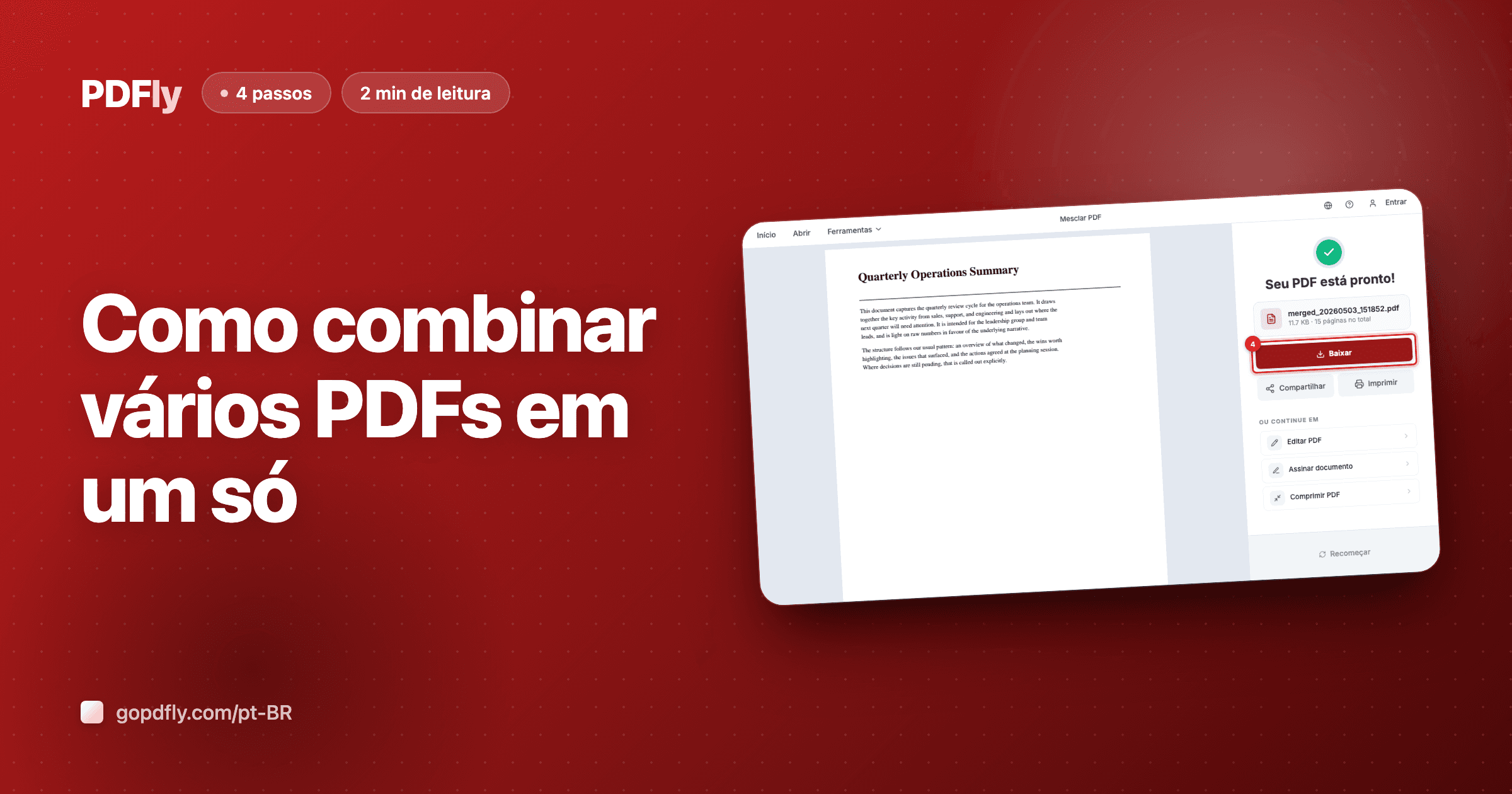 Como combinar vários PDFs em um só