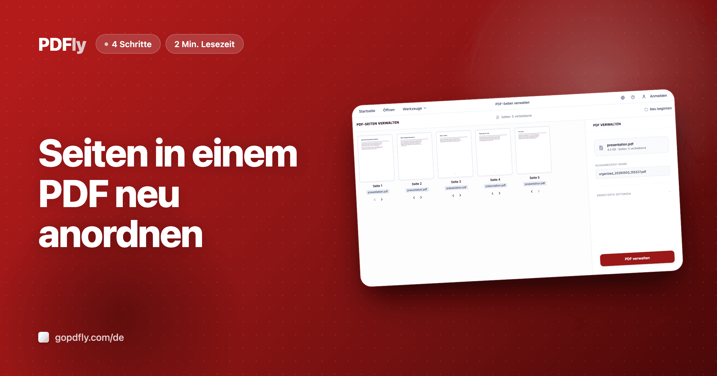 Seiten in einem PDF neu anordnen