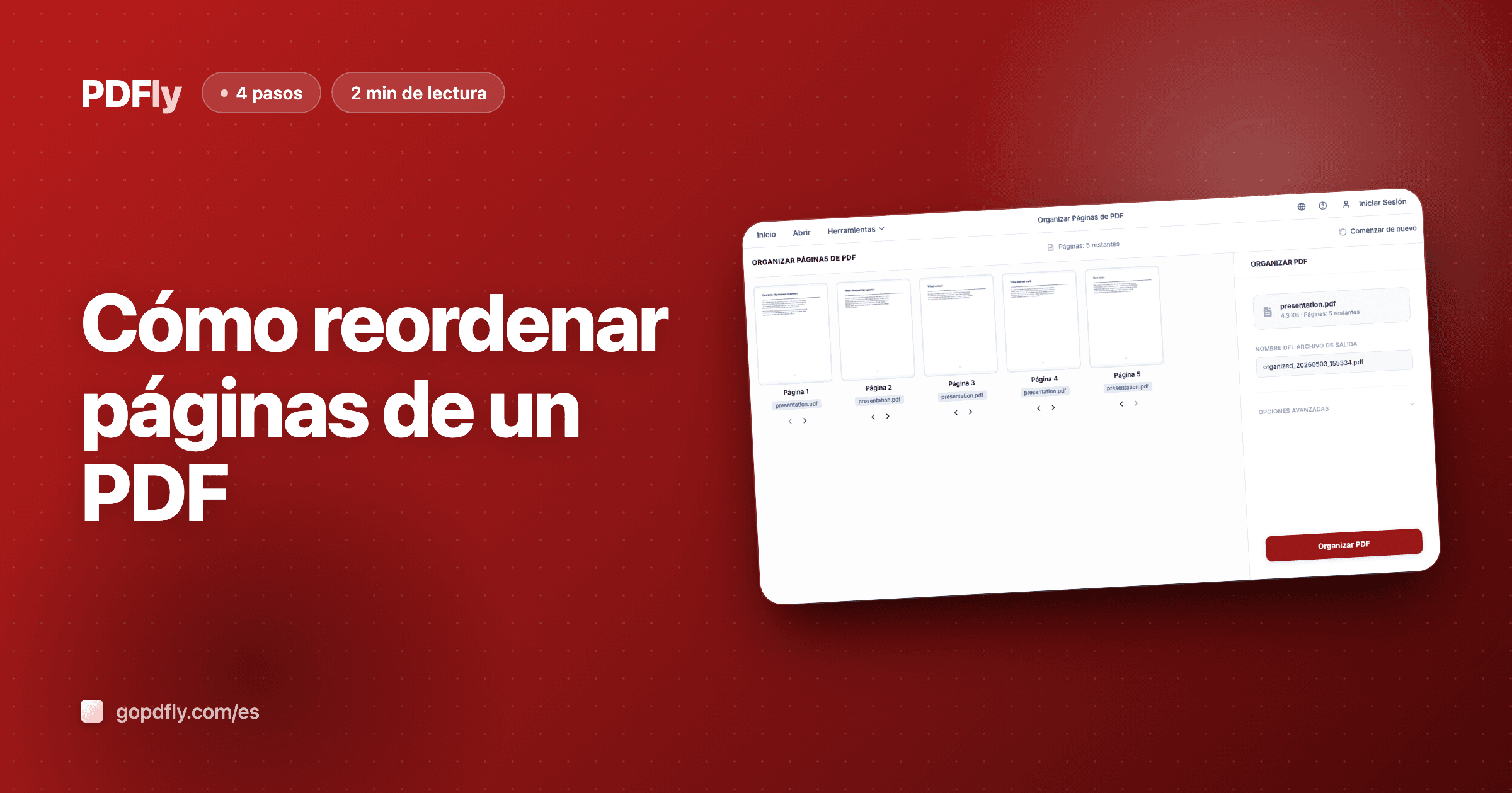 Cómo reordenar páginas de un PDF