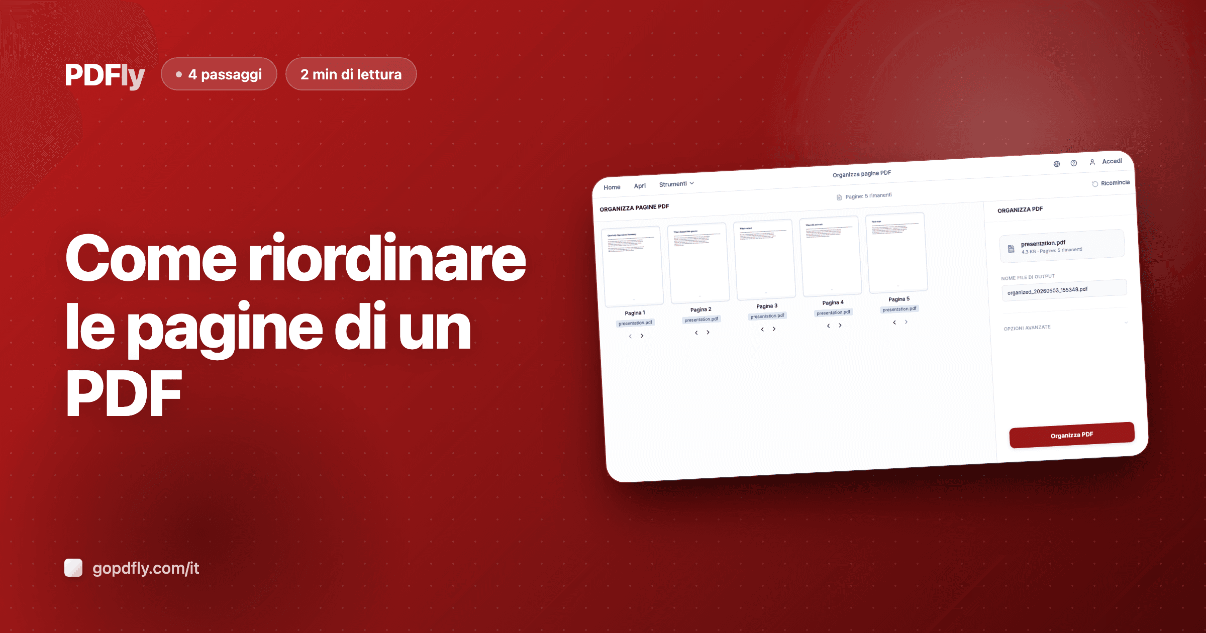 Come riordinare le pagine di un PDF