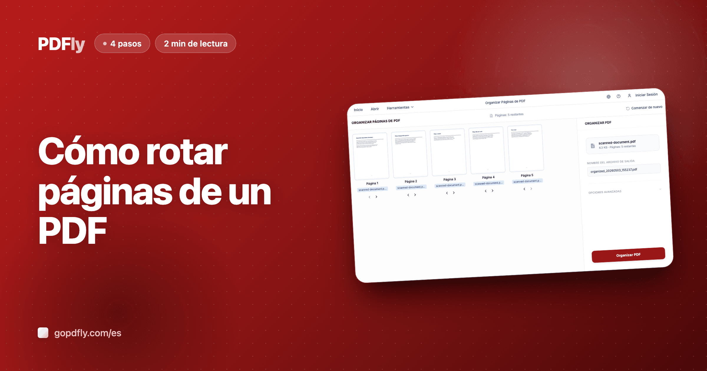 Cómo rotar páginas de un PDF