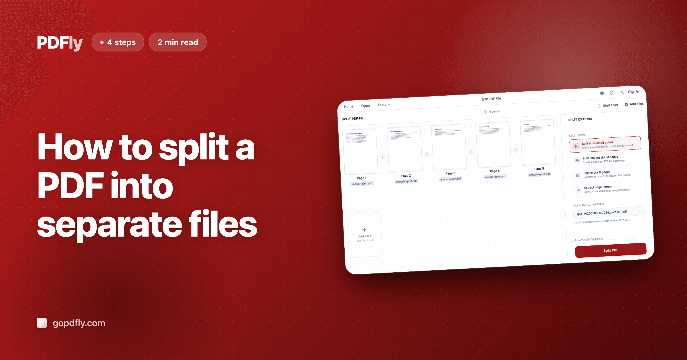 How to split a PDF into separate files