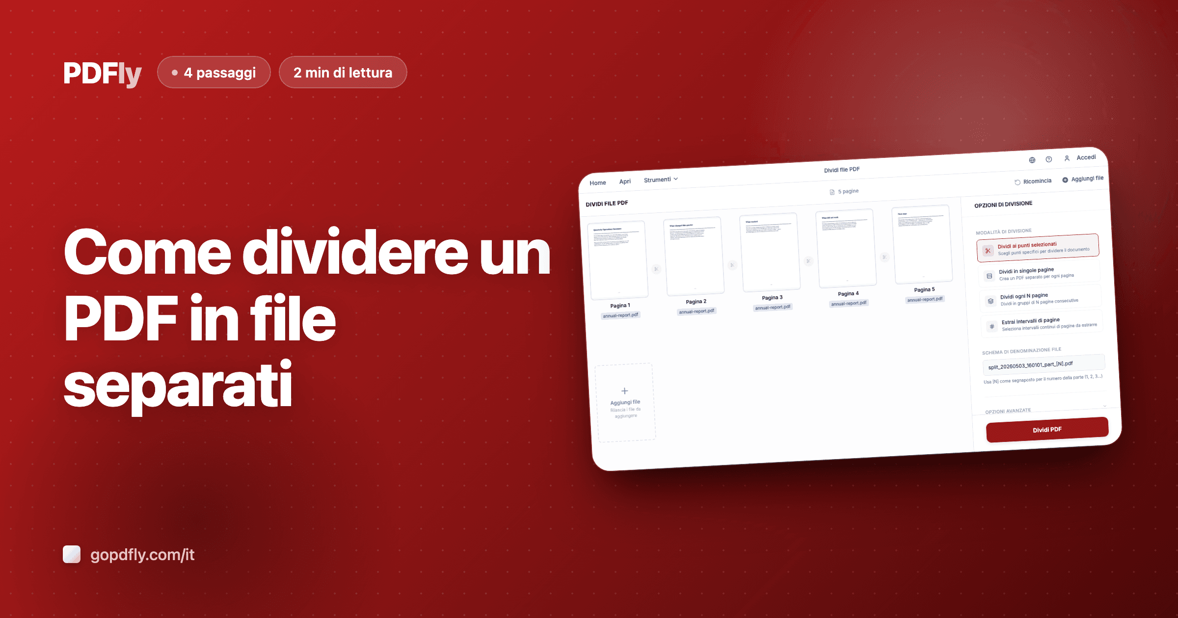 Come dividere un PDF in file separati