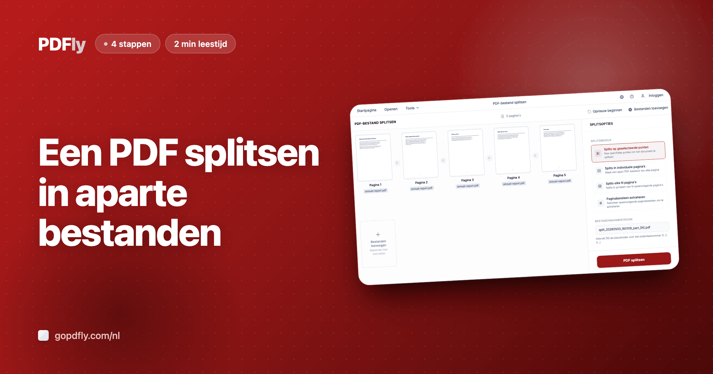 Een PDF splitsen in aparte bestanden