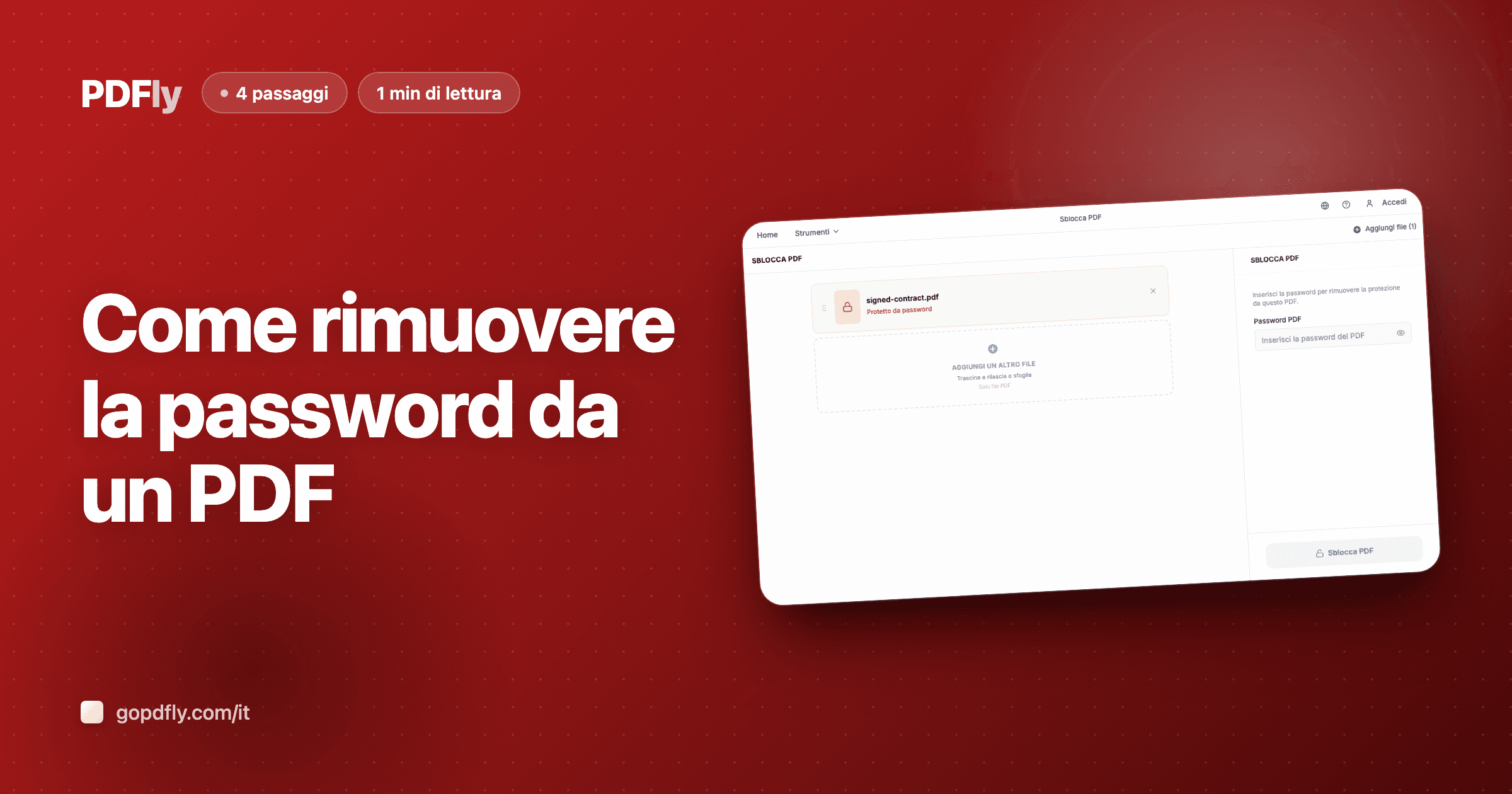 Come rimuovere la password da un PDF