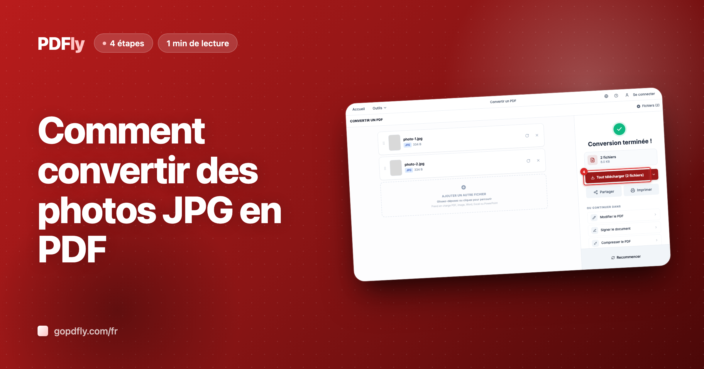 Comment convertir des photos JPG en PDF | PDFly