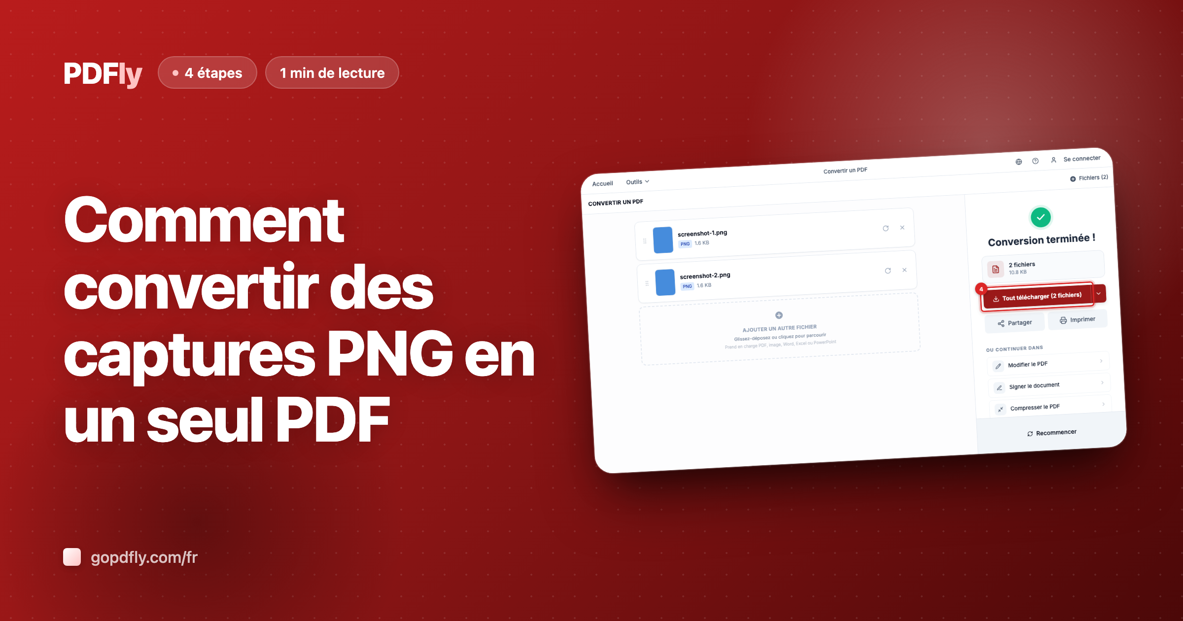 Comment convertir des captures PNG en un seul PDF | PDFly