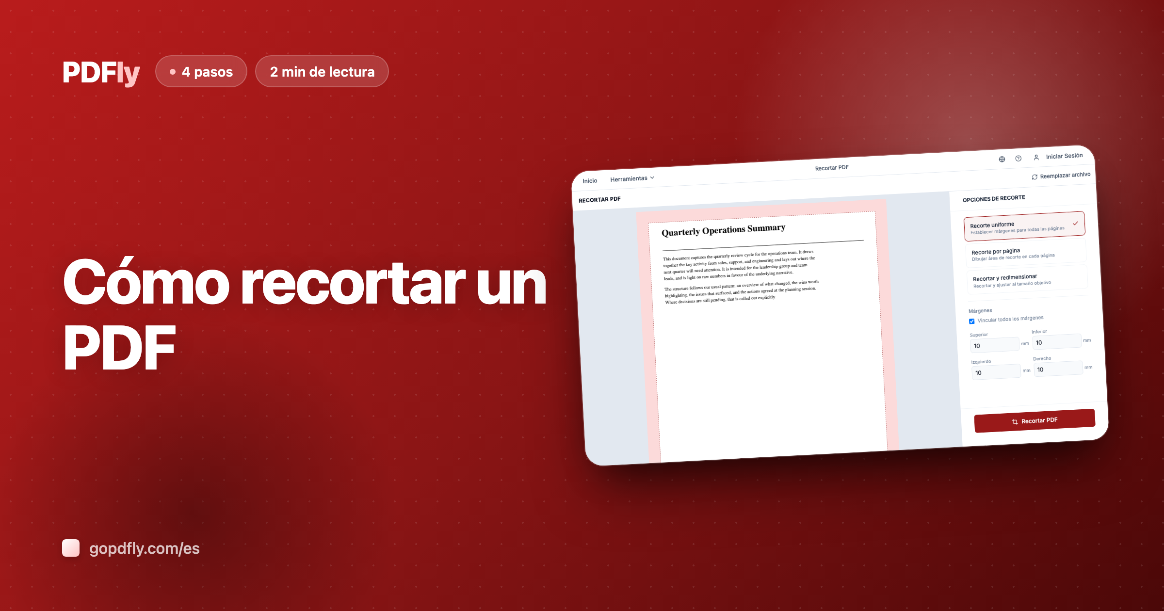 Cómo recortar un PDF | PDFly