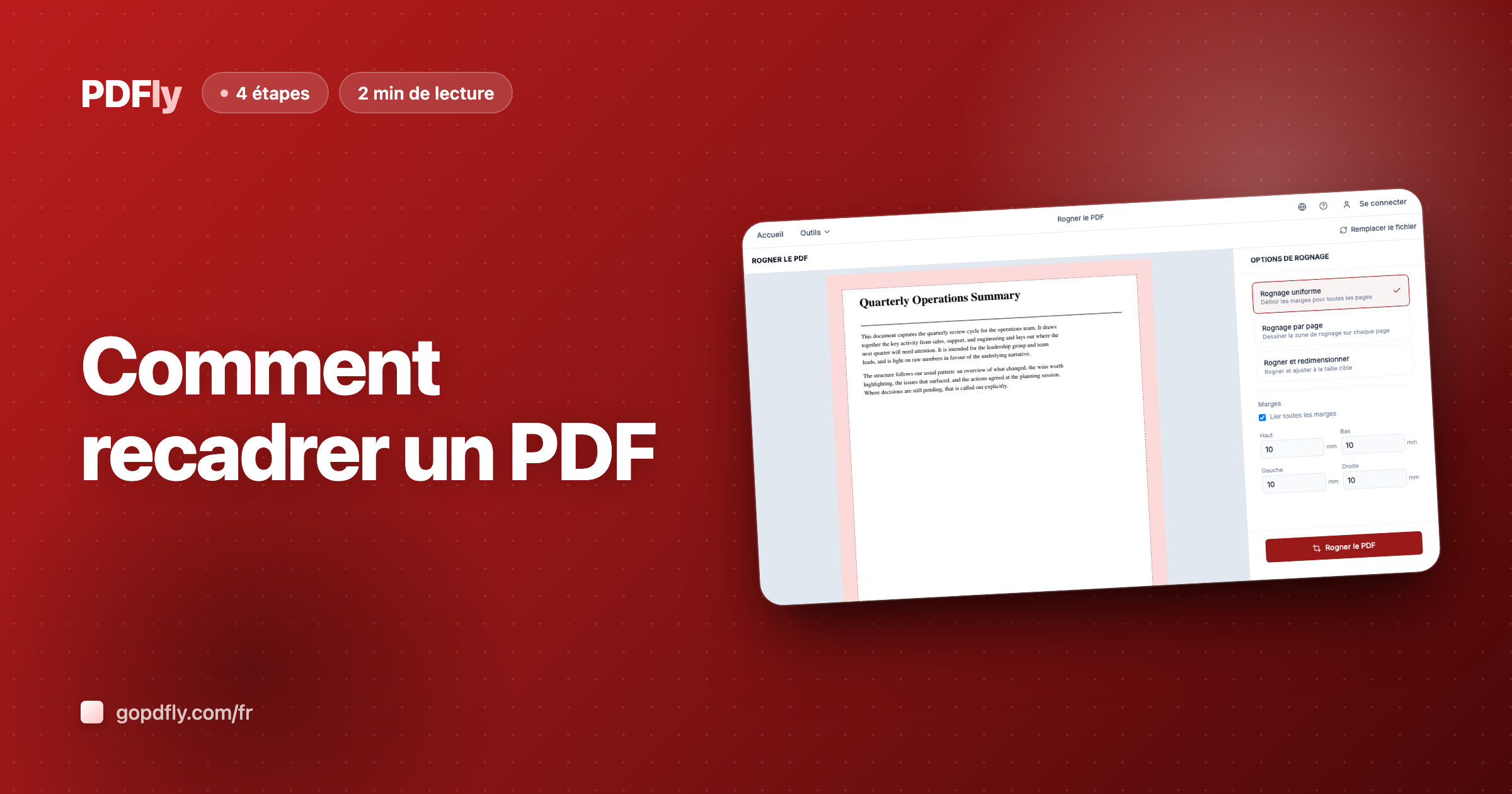 Comment recadrer un PDF | PDFly